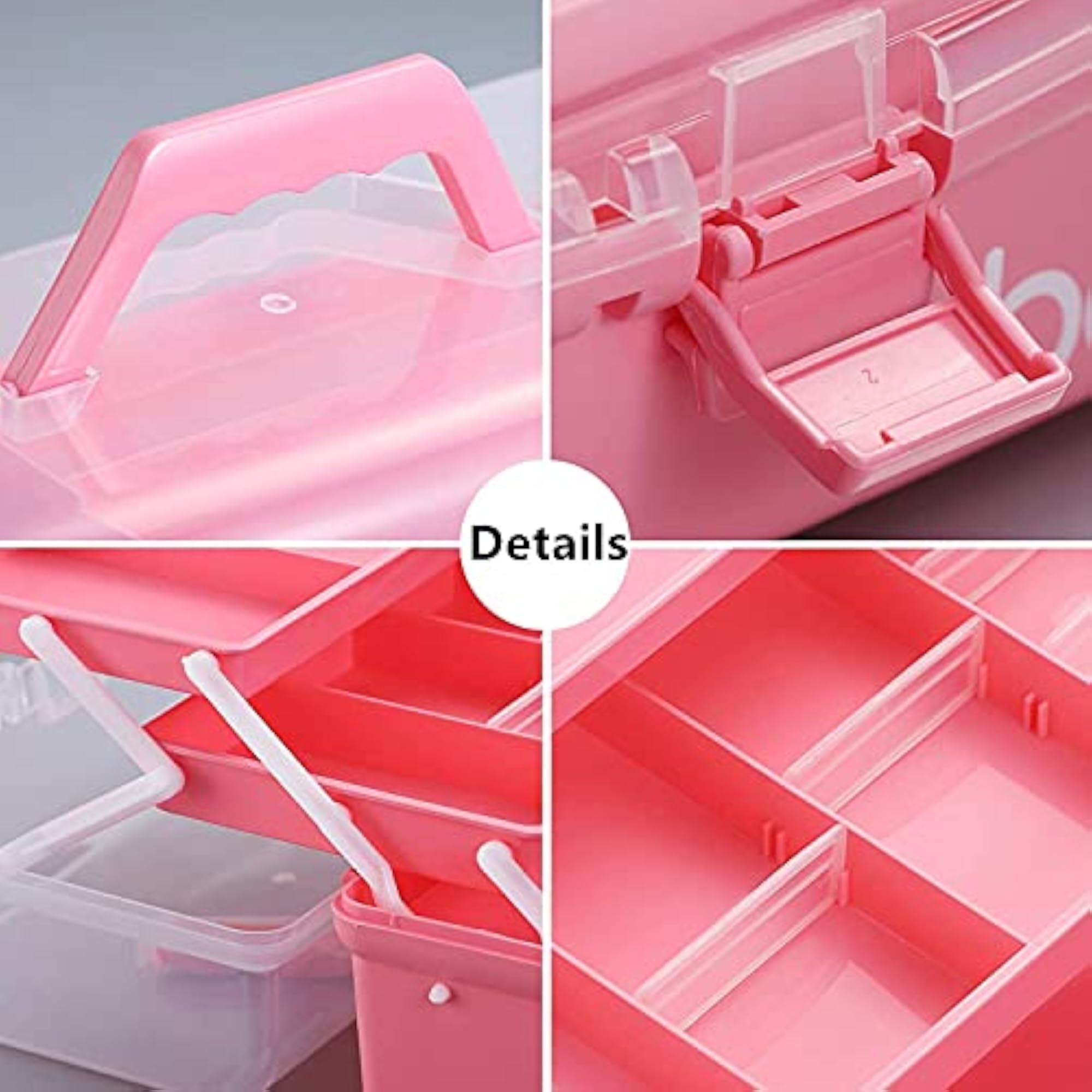 Multi-Purpose 3-Layer Toolbox with Tray, 13.2 Inch